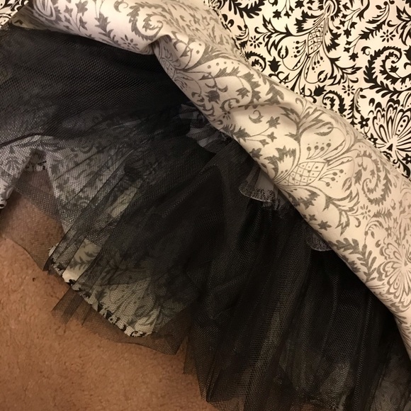 Strapless cotton black white print tulle petticoat - Picture 8 of 11